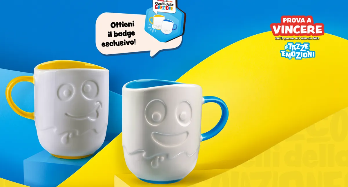 Tazze Emozioni Kinder 2026: come vincere 2 tazze ogni ora!