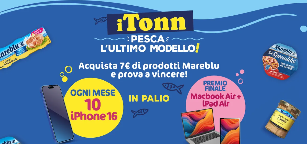 Concorso “Un Mare di Tecnologia” Mareblu: Vinci iPhone 16, MacBook Air e iPad Air