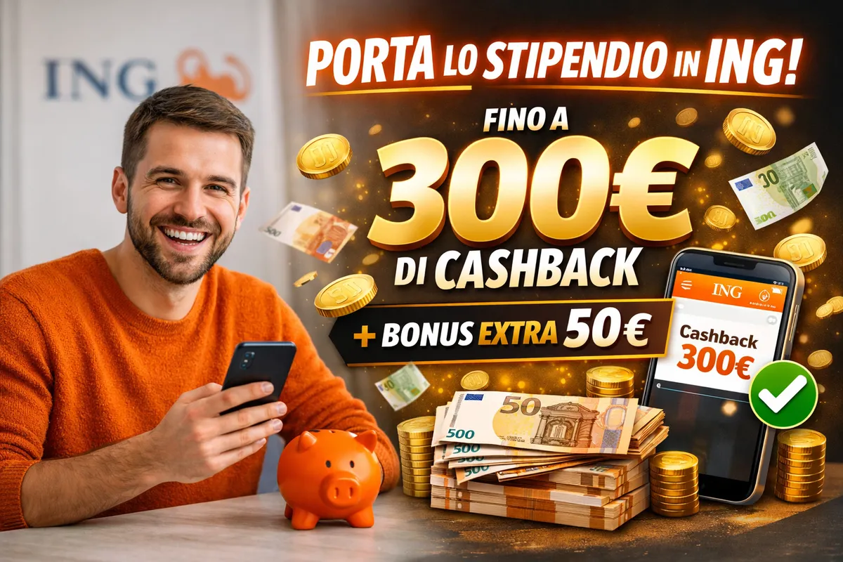 ING ti regala fino a 300€ se porti lo stipendio!