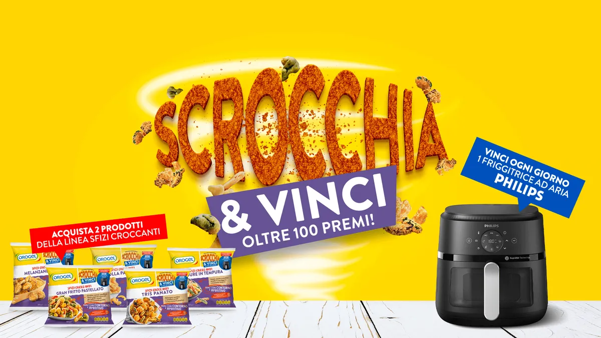 Partecipa al nuovo concorso Orogel “Scrocchia & Vinci” e vinci friggitrici ad aria Philips!