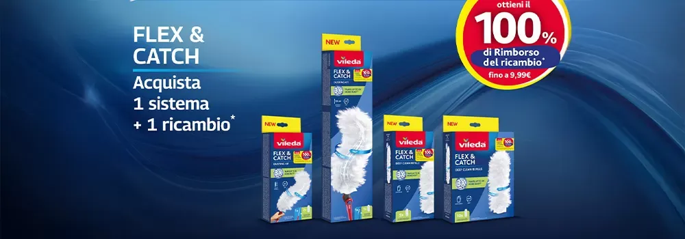 Scopri la promo Vileda Flex & Catch: cashback fino a 9,99 €!