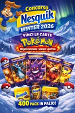 Concorso Nesquik Winter 2026: vinci carte collezionabili Pokémon MegaEvoluzione Fiamme Spettrali