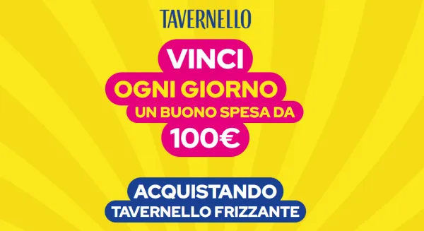 Concorso Frizza e Vinci di Tavernello: Vinci ogni giorno un Buono Spesa da 100€